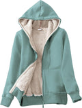 Women's Sherpa Lined Full Zip Hoodie Jacket - Thick Winter Coat