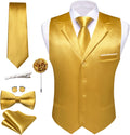 Mens Formal Suit Vest Tie Bowtie Set 8PC Lapel Collar Slim Fit