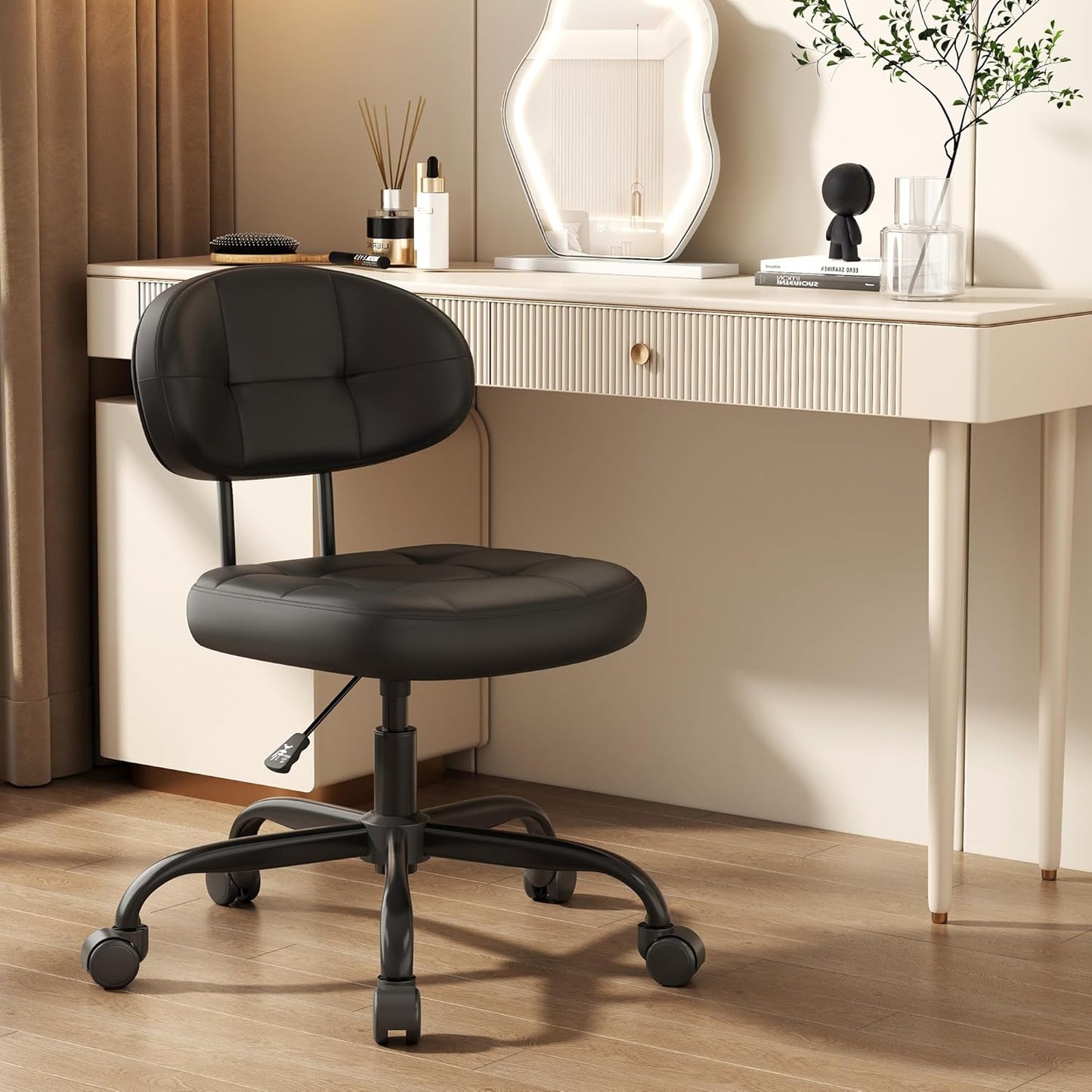Misolant Vanity Chair with Back - Comfy Ergonomic Office Chair