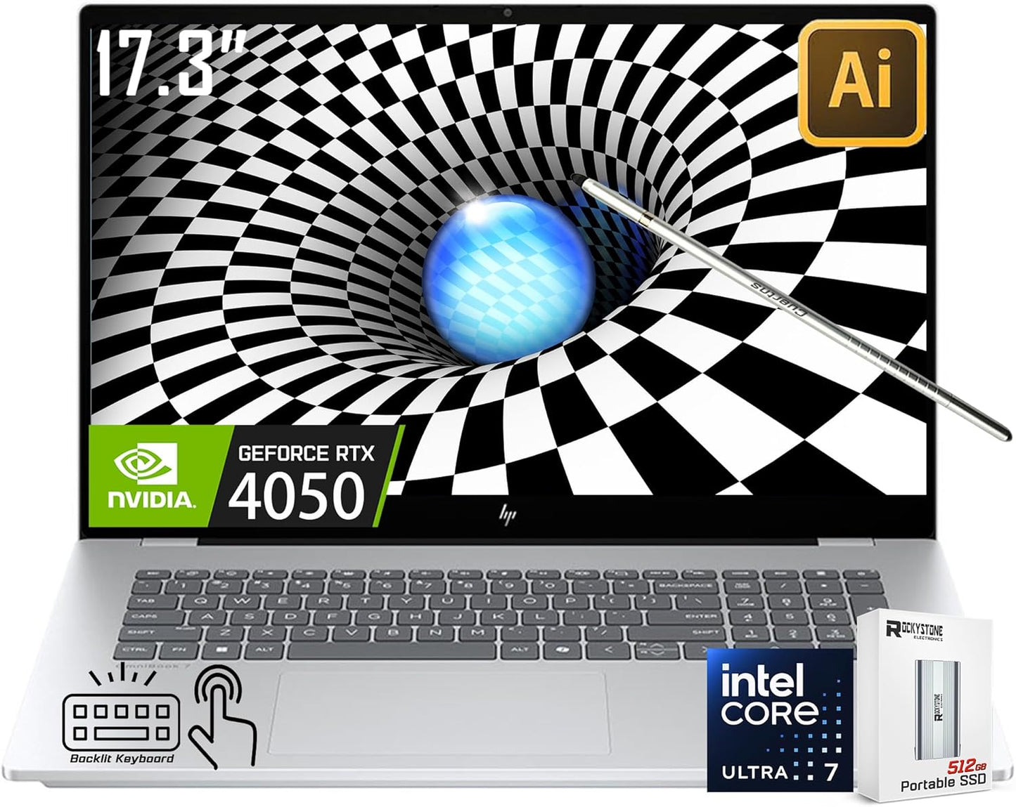 HP OmniBook 7 17.3 Touchscreen Laptop with GeForce RTX 4050