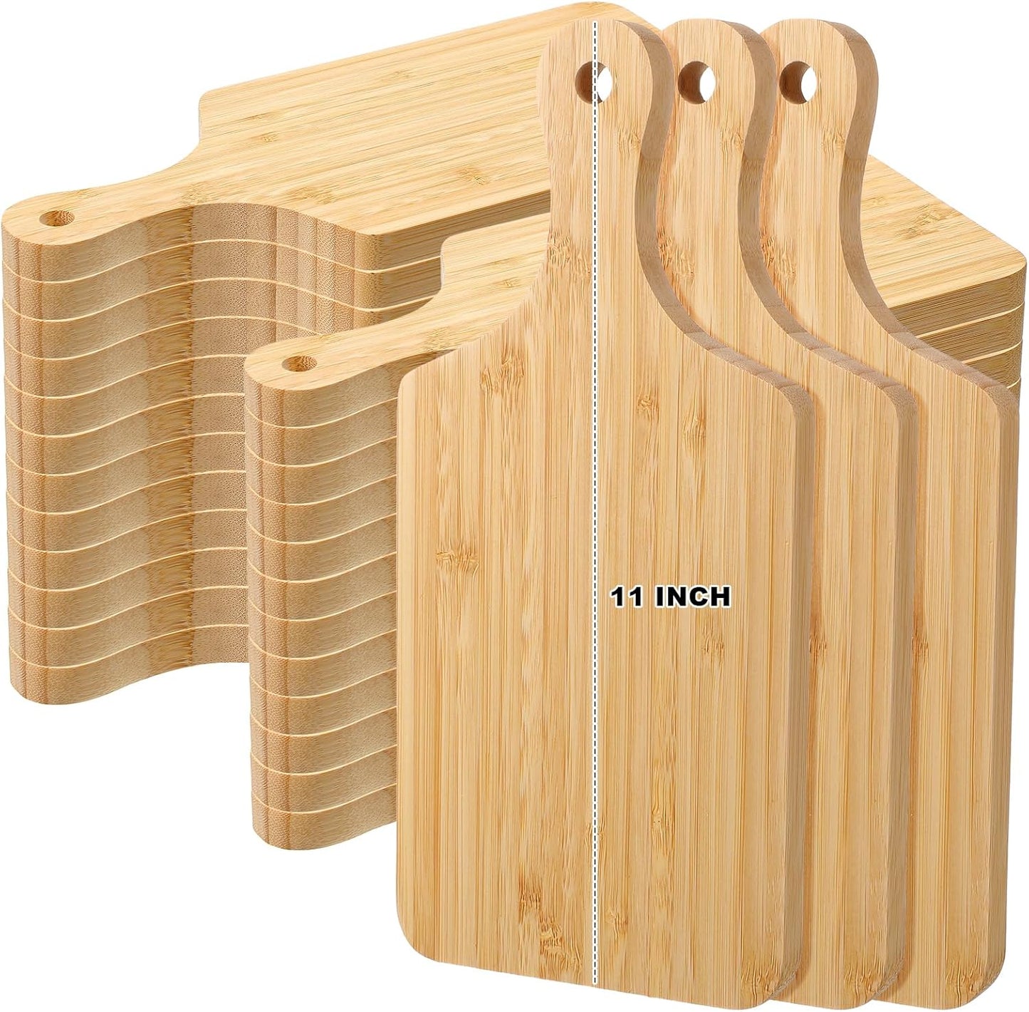 30 Pcs Bamboo Cutting Board Set for Engraving and Serving