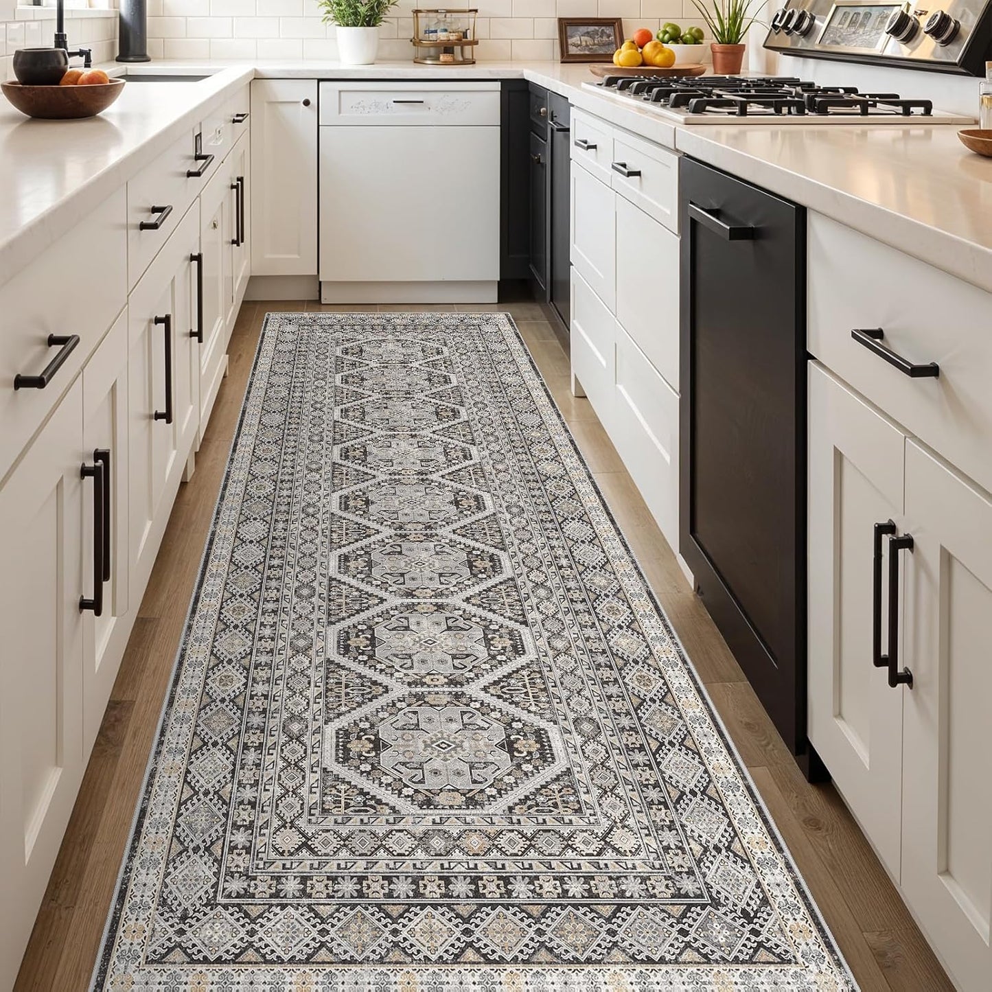 3x10 Runner Rug Kitchen Washable with Non Slip Backing