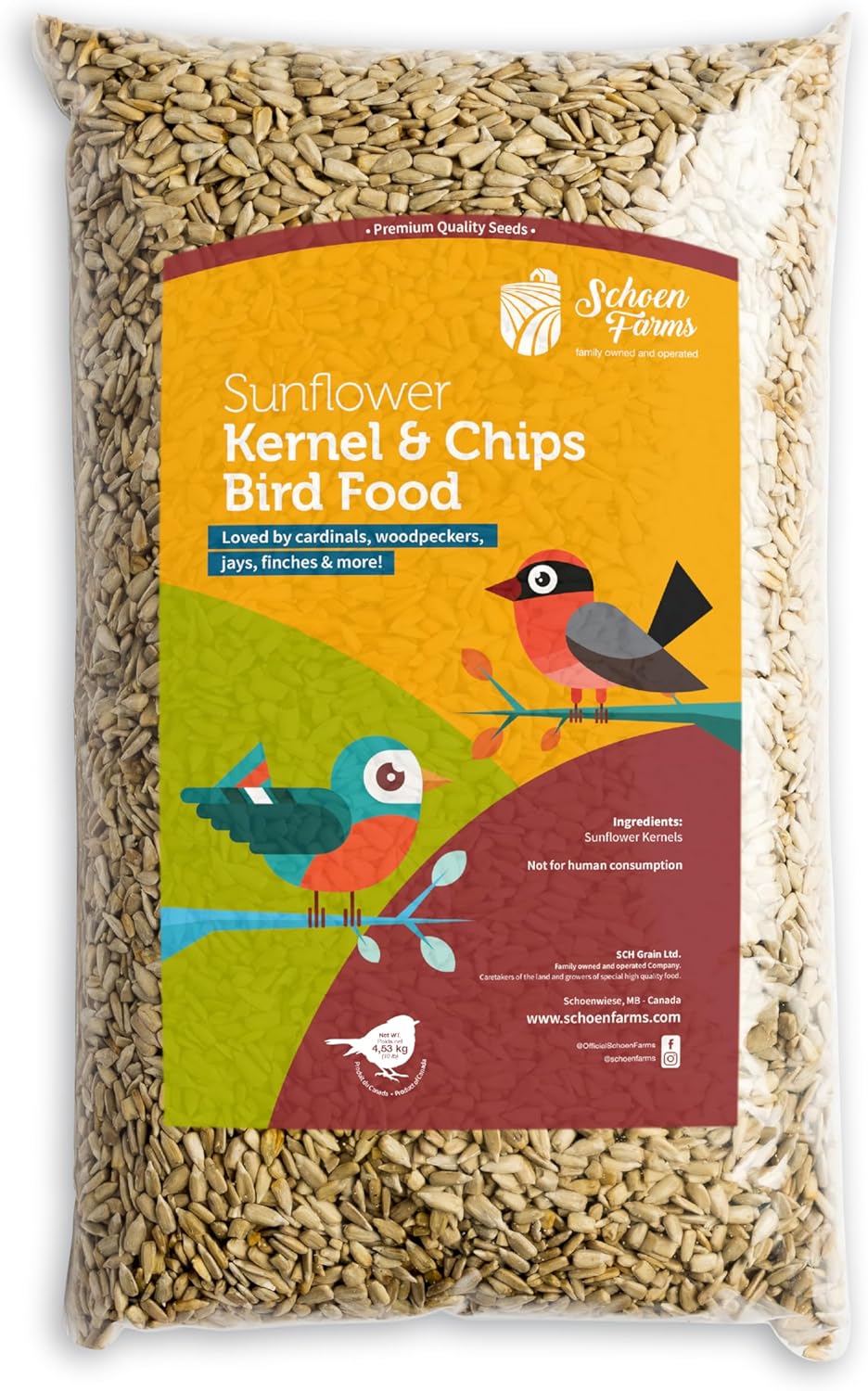 Premium Hulled Sunflower Hearts for Backyard Songbirds 10 lb