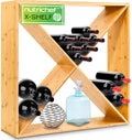 NutriChef 24 Bottle Wine X Rack Shelf Insert - Modular Bamboo Storage