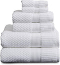 100% Cotton Bath Towel Set 6 Piece - Soft, Absorbent, Quick-Dry