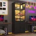 79 in Tall Display Cabinet with LED Sensor Light - Modern Curio