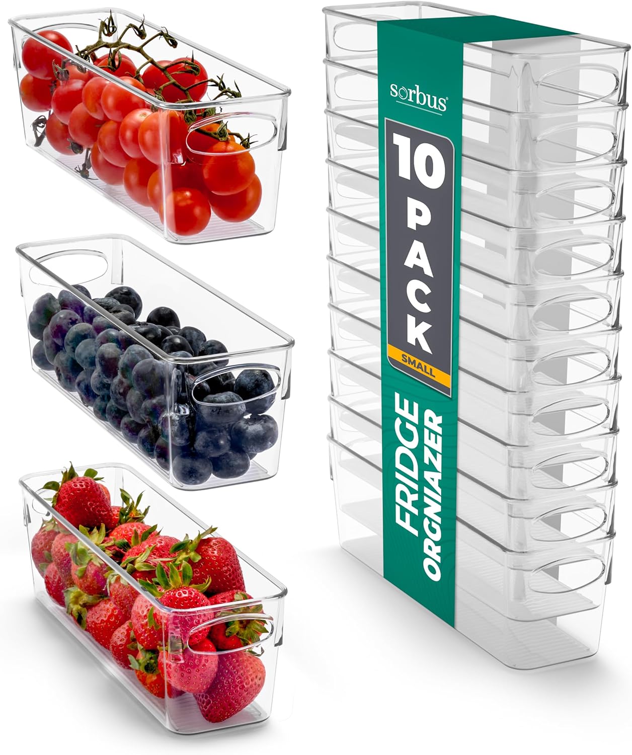 Sorbus Clear Plastic Organizing Bins for Kitchen Storage