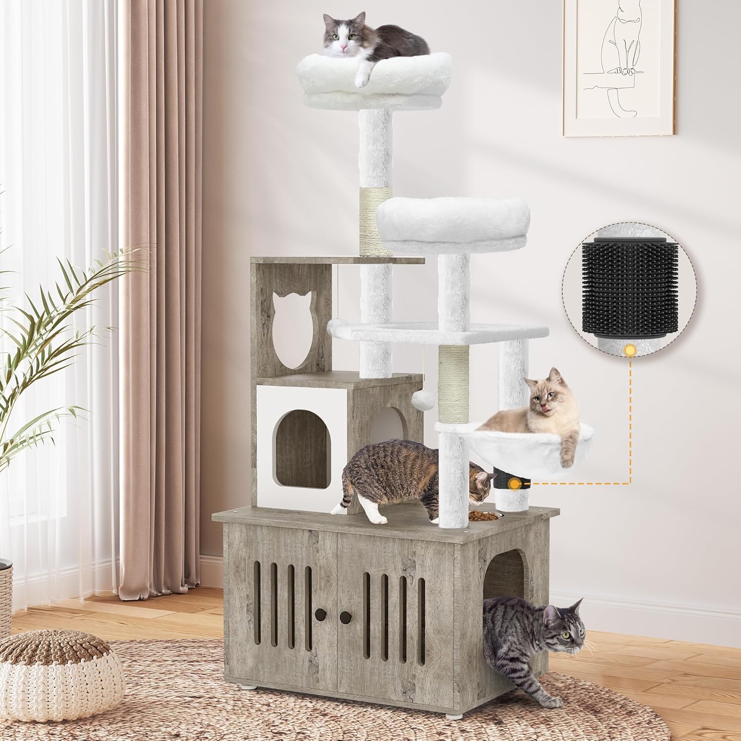 YITAHOME Cat Tree with Litter Box Enclosure for Cats