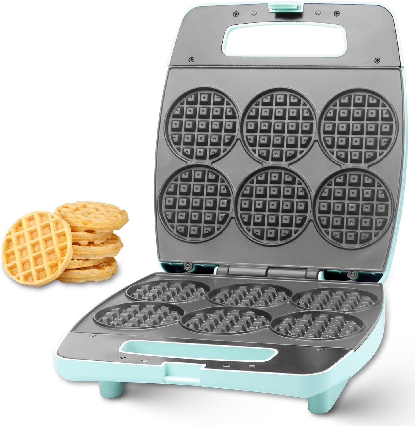Baker's Friend Mini Waffle Maker - Bake 6 Small Waffles in Minutes!