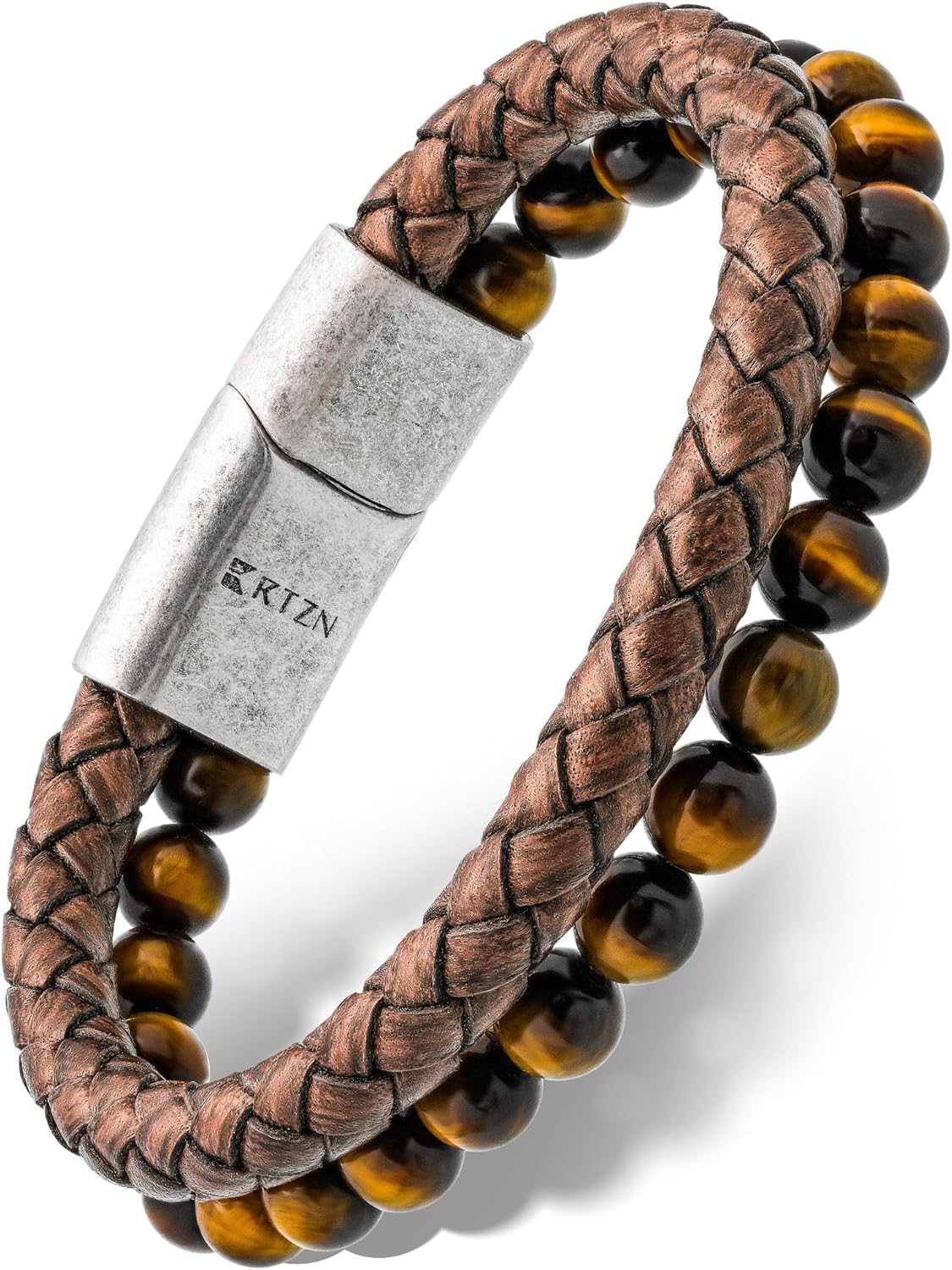 RTZN Brown Leather Bracelet for Men - Artisan Handcrafted Style
