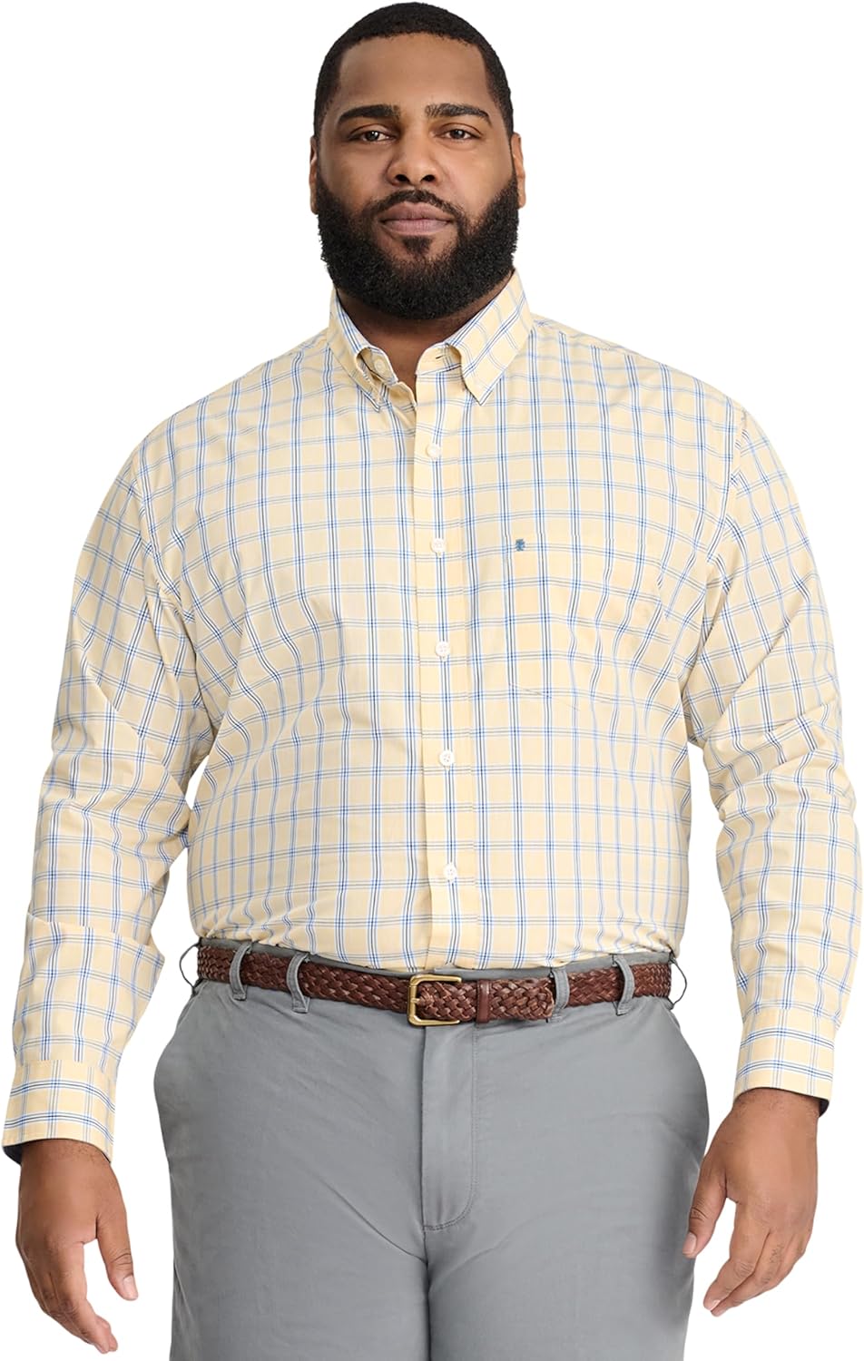 IZOD Men's Big and Tall Performance Comfort Long Sleeve Shirt