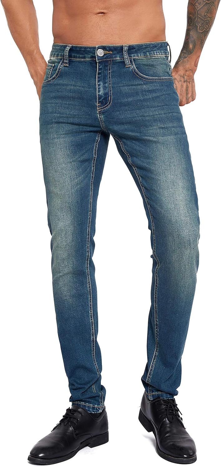 ZLZ Jeans Pants Slim Fit for Men - Colorful Comfy Stretch Fit