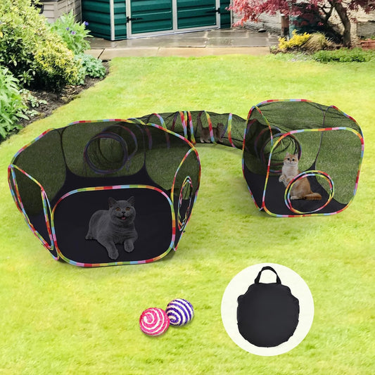 Versatile Foldable Cat Enclosure with 6 Play Ways