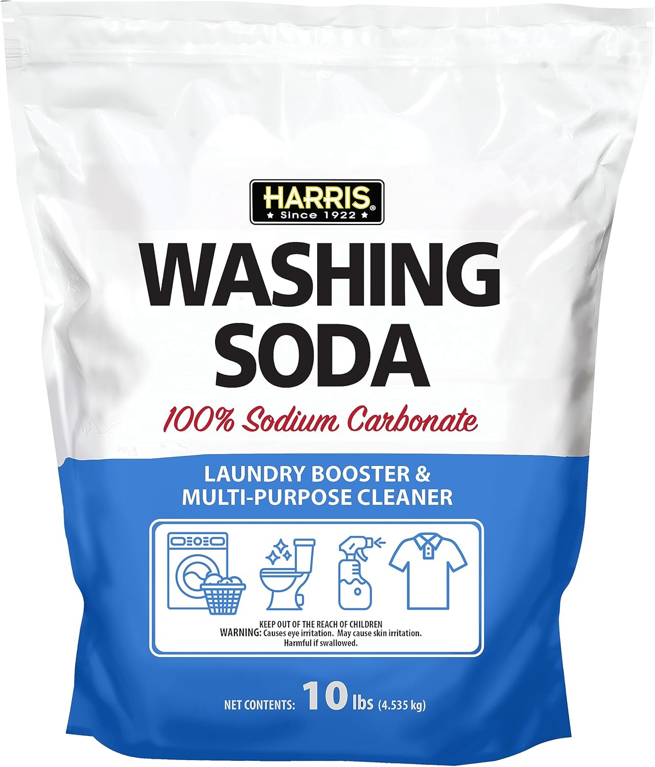 HARRIS Washing Soda 10lb - Boosts Laundry & Cleans Multipurpose