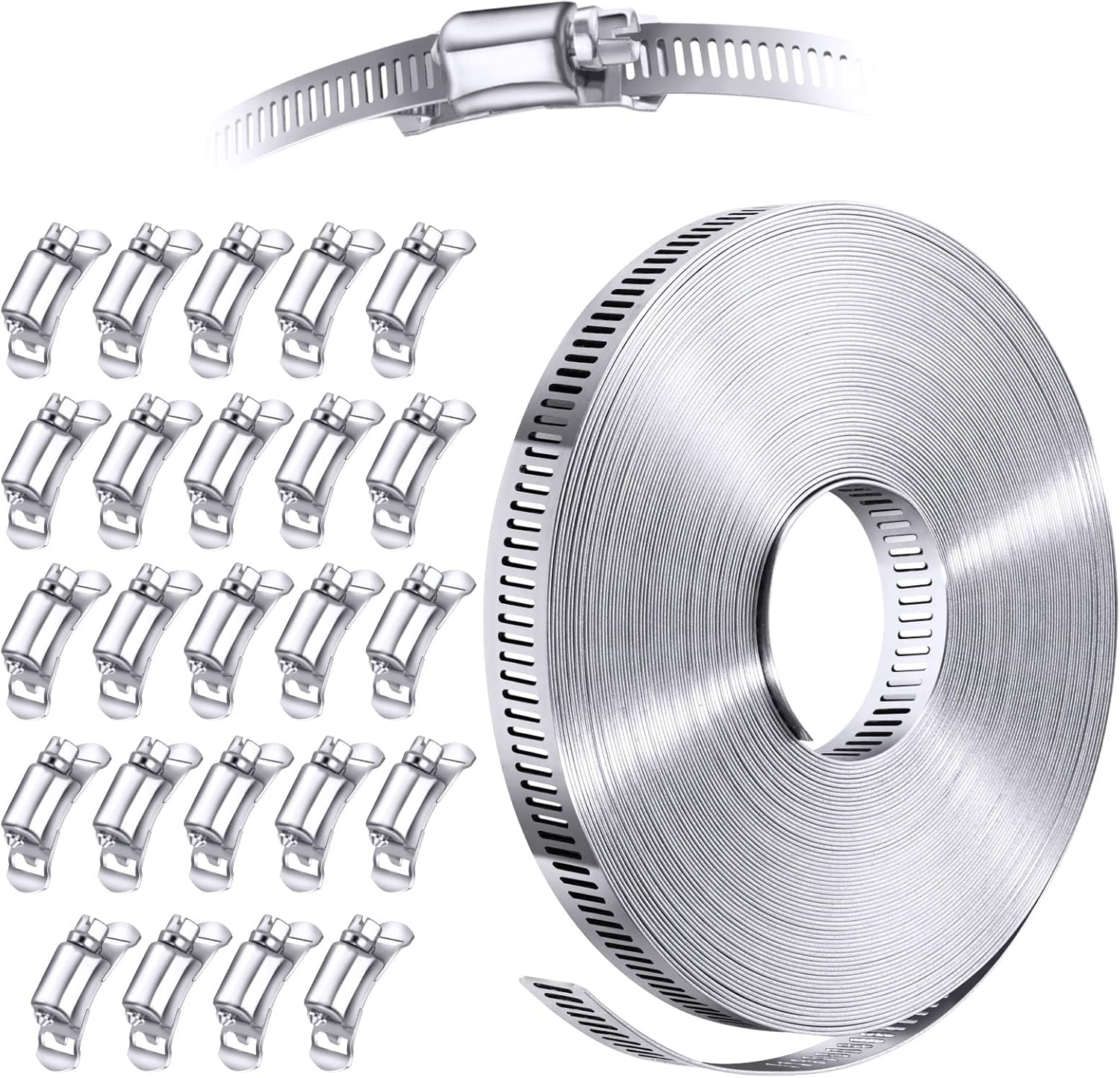 304 Stainless Steel Hose Clamp Assortment Kit for DIY Projects