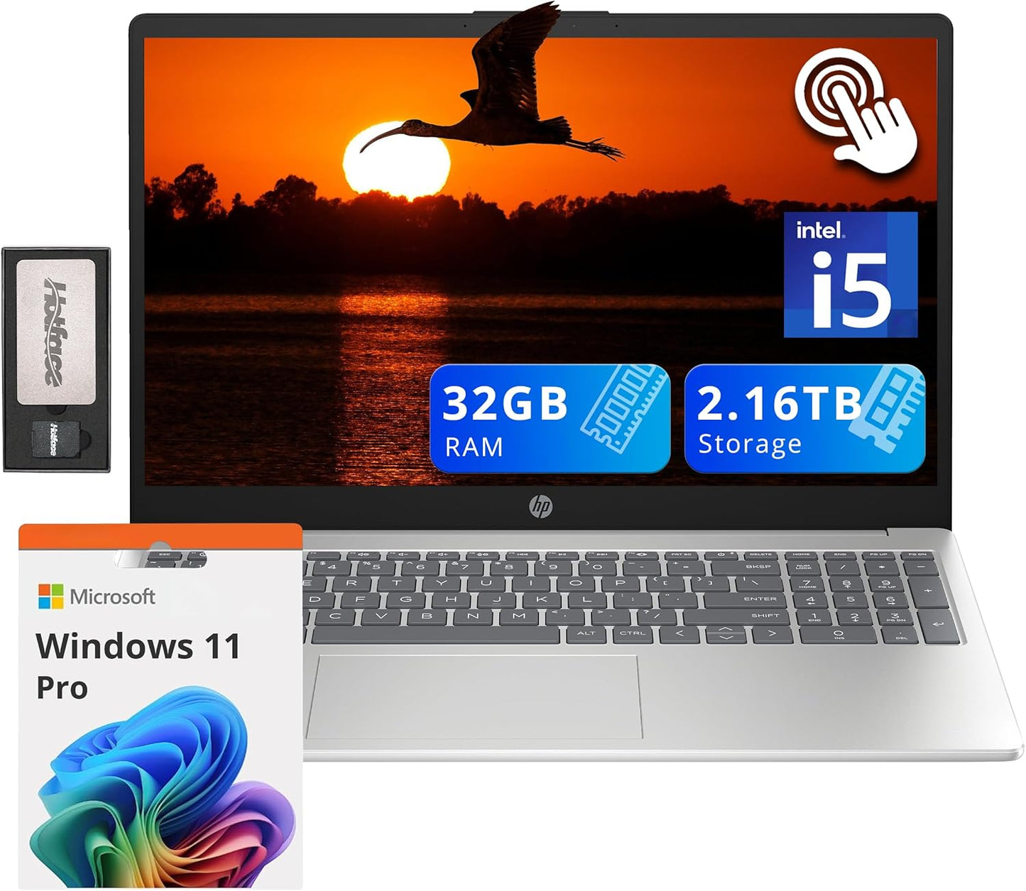HP Pavilion 15.6 HD Touchscreen Laptop with 32GB RAM and 2TB SSD