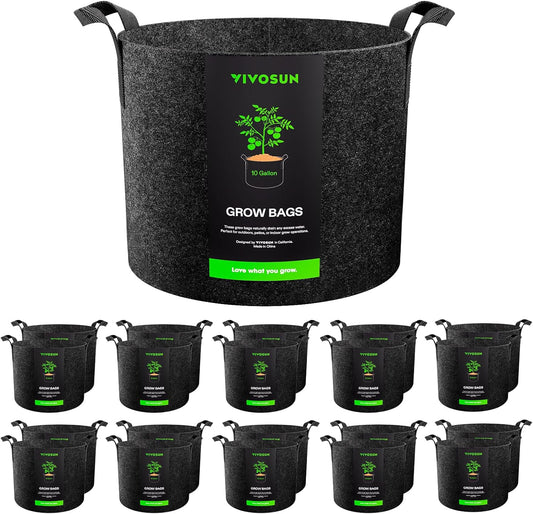 VIVOSUN 20-Pack 10 Gallon Grow Bags for Healthy Plants Growth