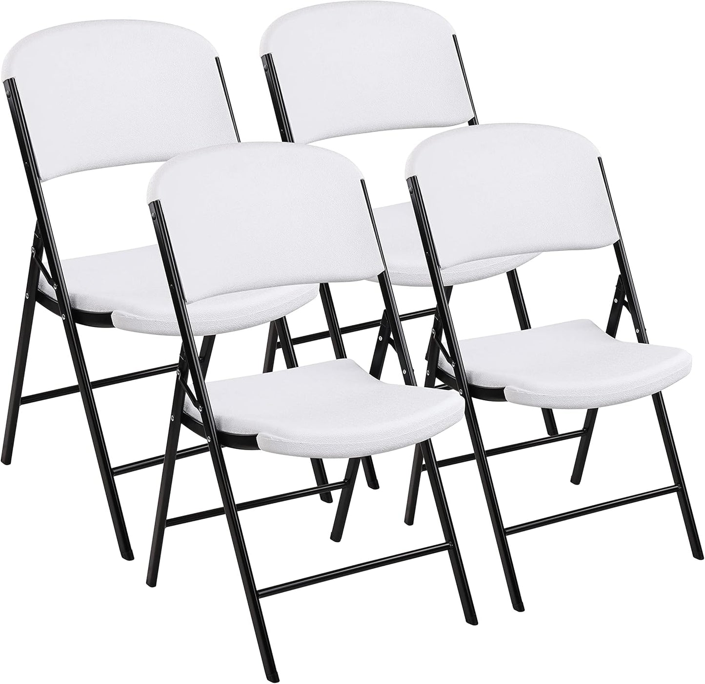 4-Pack Heavy Duty 500lb Capacity Chairs - White