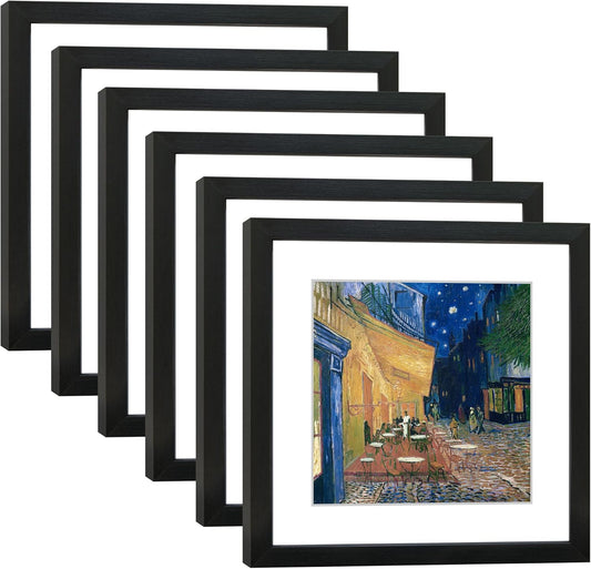 11x11 Picture Frame Set of 6 with Real Glass for Your Photos
