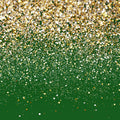 Green and Gold 8x8ft Backdrop with Gold Spots Bokeh - Photo Background