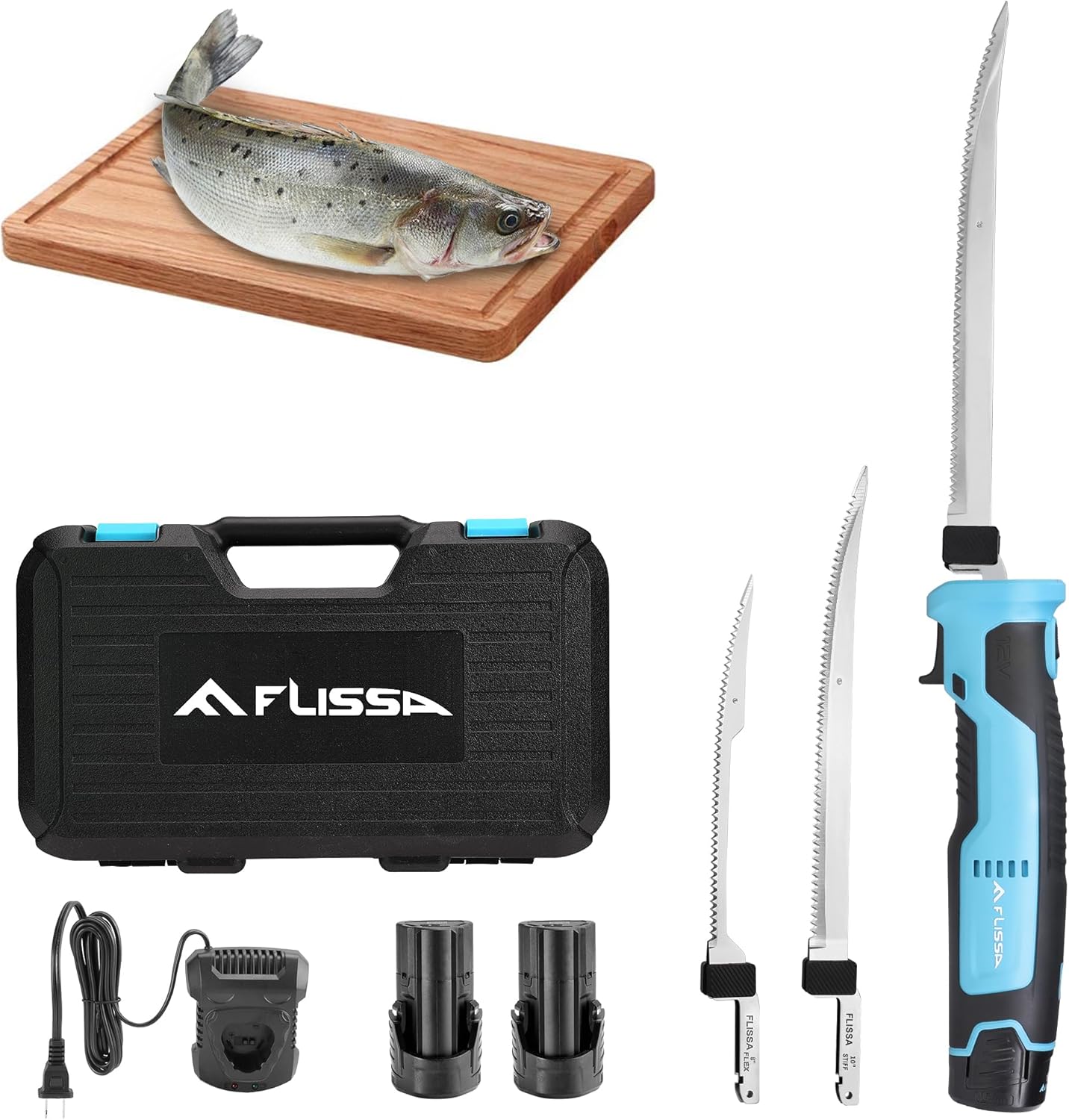 FLISSA Cordless Electric Fillet Knife for Effortless Filleting