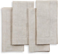 Pure Linen Dinner Napkins Set of 4 20 x 20 in - Classic Hemstitch