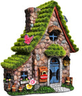 Resin Fairy House Statues with Solar Lights - Charming Garden Cottage