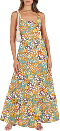 Women's Summer Casual Long Maxi Beach Vacation Dress - Square Neck