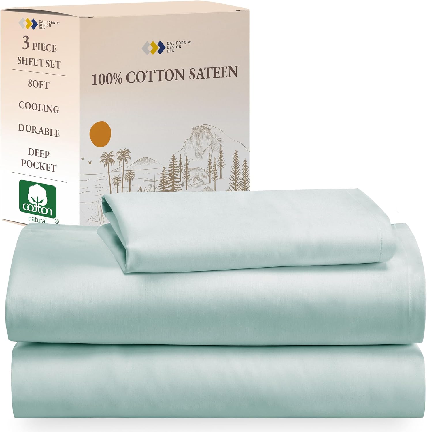 Natural 100% Cotton Twin XL Sheets Set for Comfortable Sleep