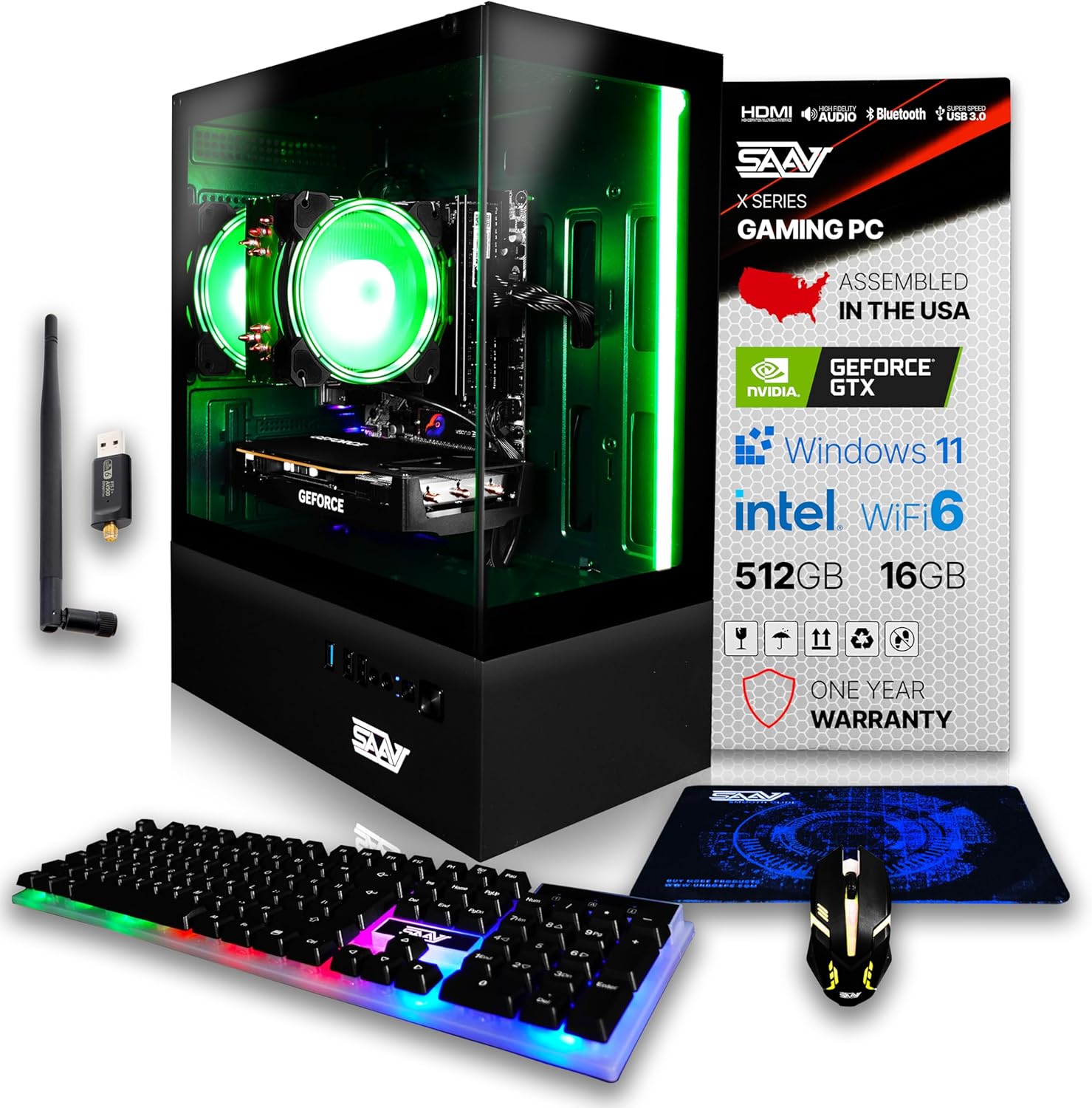 SAAV X7 Gaming PC Desktop Tower for High-Performance Gaming