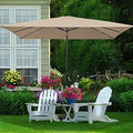 MEWAY 8x10ft Rectangular Patio Umbrella with Crank Lift System