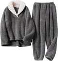 Arssm Mens Fluffy Pajamas Set for Cozy Winter Comfort