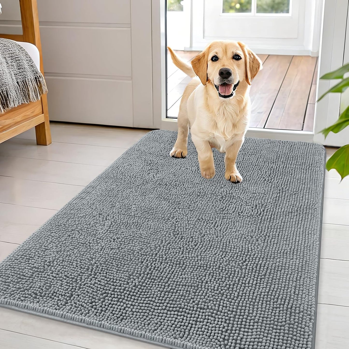OLANLY Dog Door Mat for Muddy Paws Absorbs Moisture and Dirt