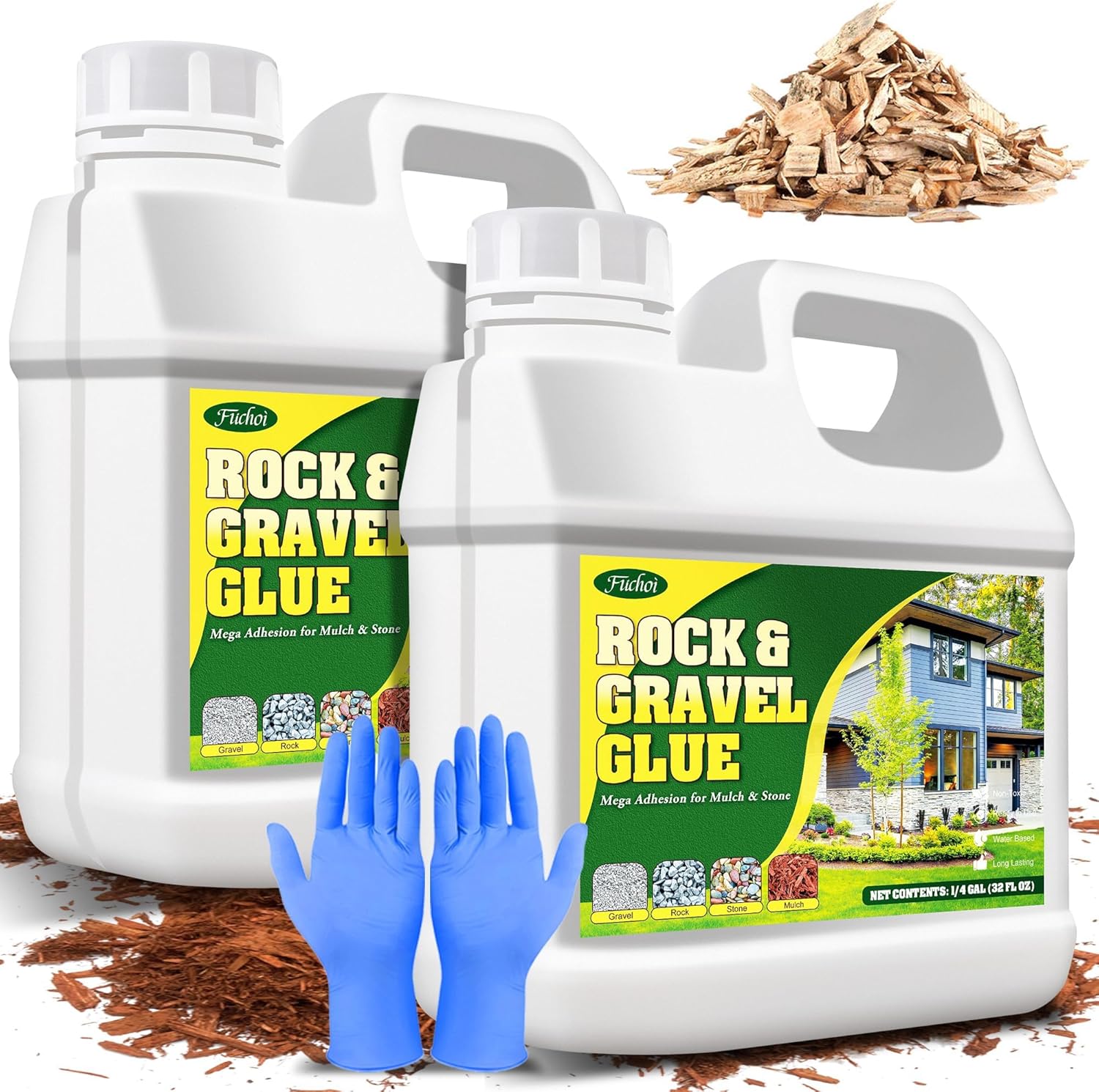 Mulch Glue 0.5 Gallon - Fast Drying Pea Gravel Stabilizer