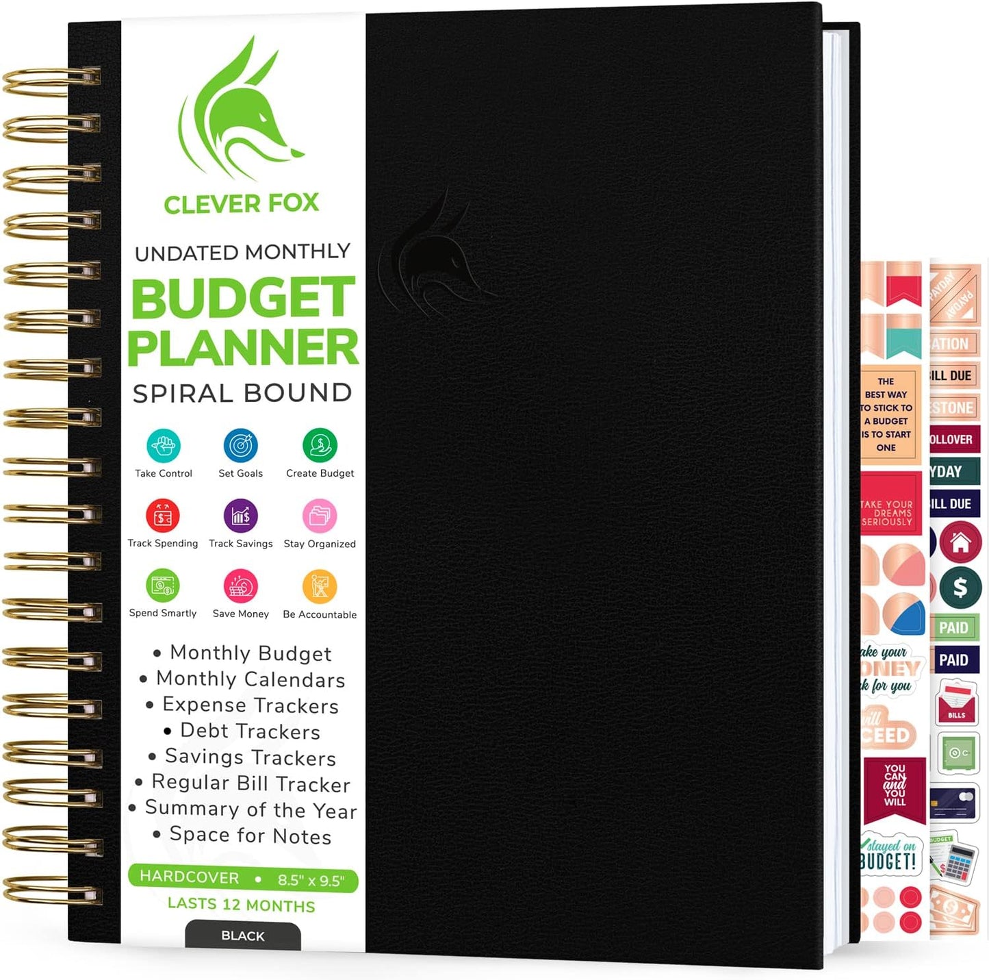 Clever Fox Coiled Budget Planner - Monthly Financial Organizer