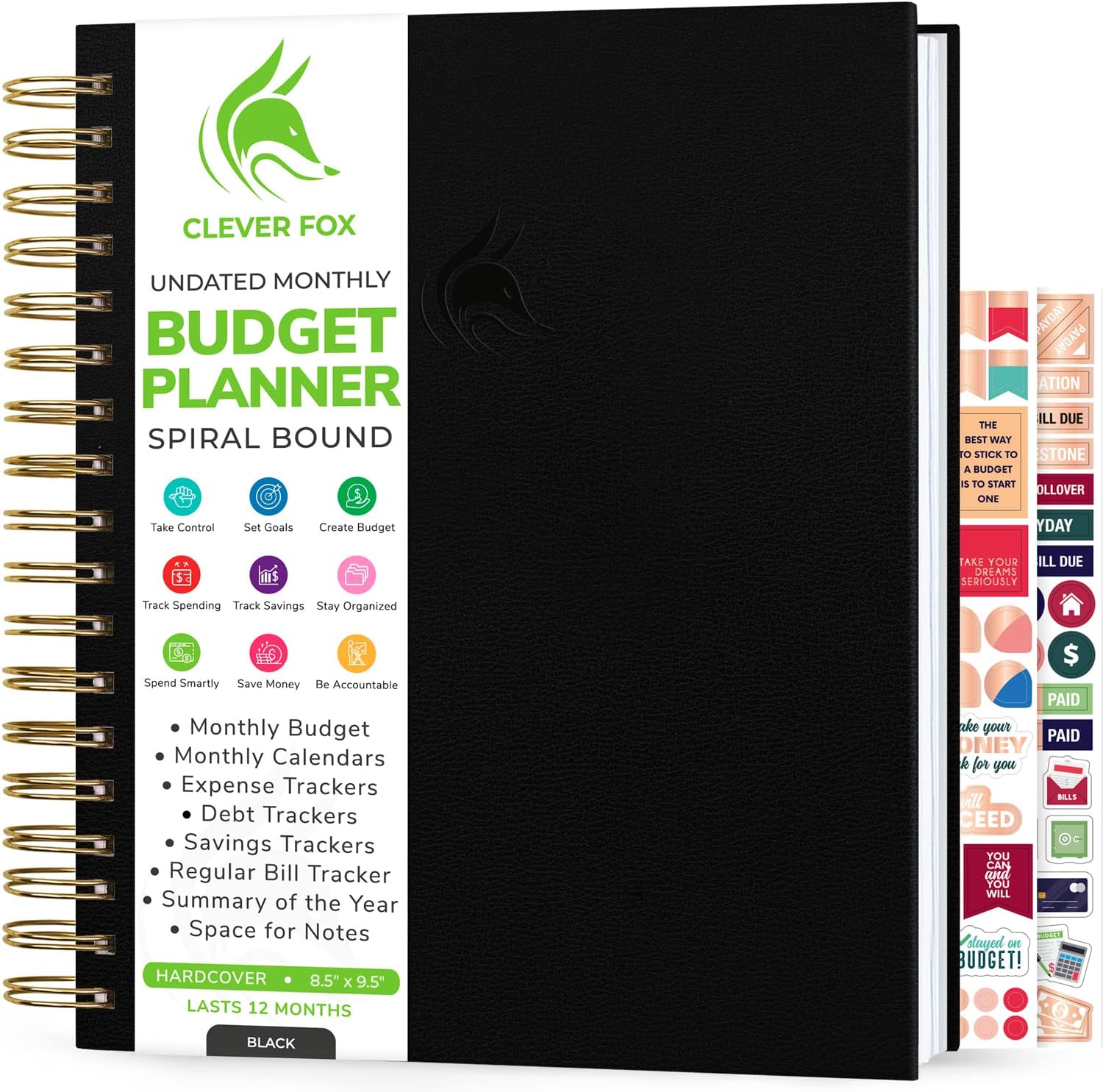 Clever Fox Coiled Budget Planner - Monthly Financial Organizer