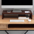 Walnut Wooden Monitor Stand - Elegant Desk Riser for Ergonomics