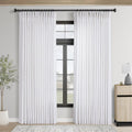 White Pinch Pleated Linen Curtains 144 in Length - Tailored Light