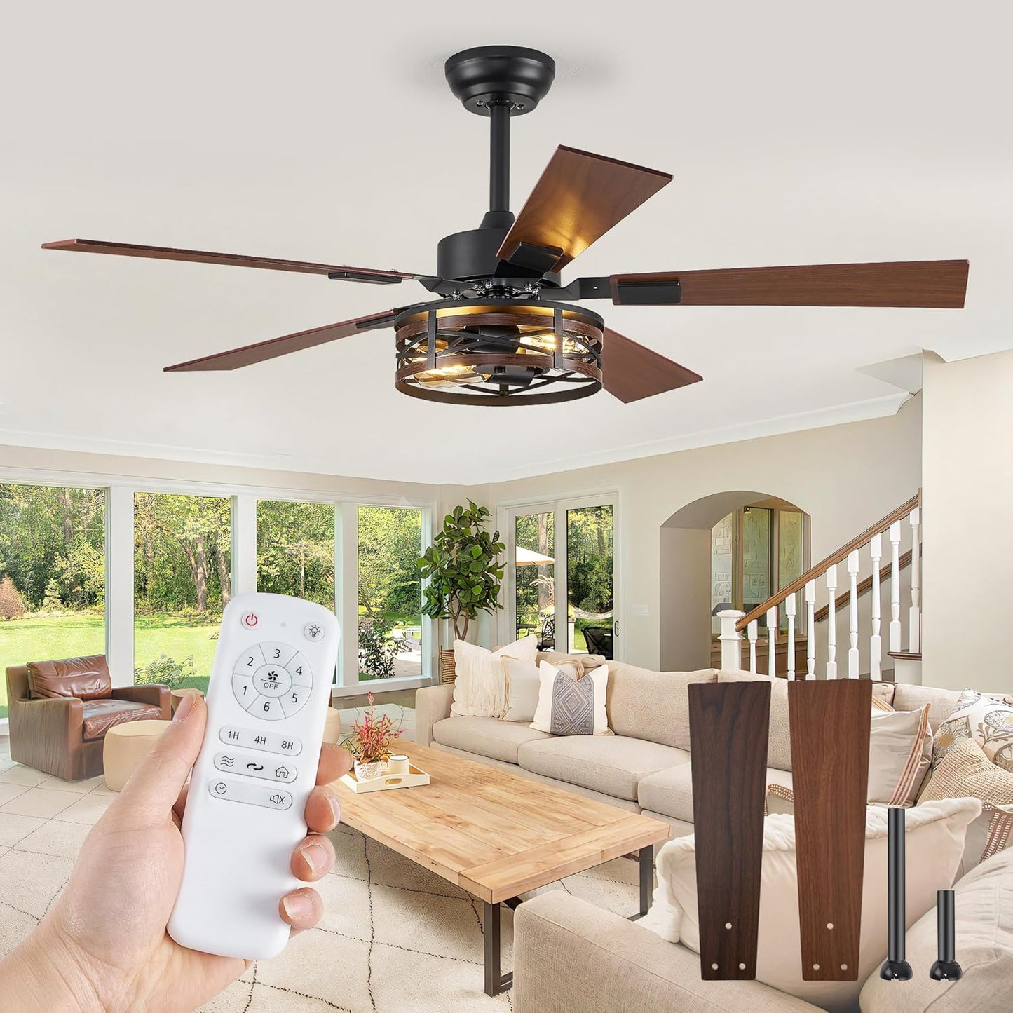 Farmhouse Ceiling Fans with Light for Rustic Home Decor