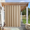 Outdoor Curtain for Patio Waterproof Rustproof Grommet Top and Bottom
