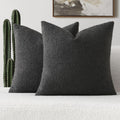 Dark Grey Boucle Throw Pillow Covers 26x26 in Pack of 2 - Soft