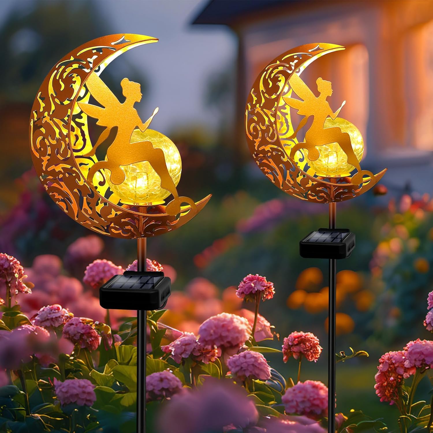 Garden Solar Lights with Angel Decor for Outdoor Ambiance