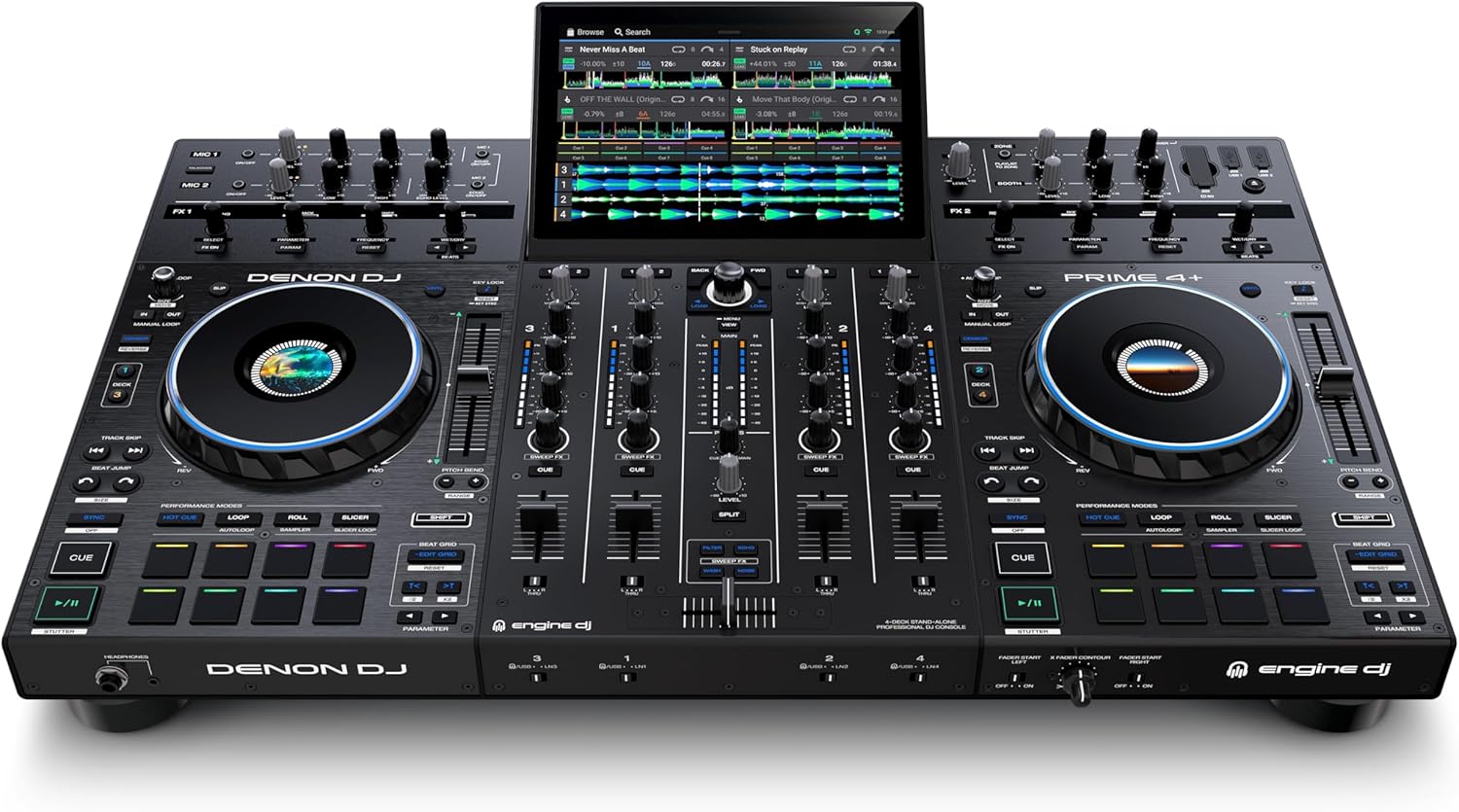 Denon DJ PRIME 4+ Standalone DJ Controller with Wi-Fi Streaming