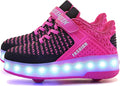 Light Up Roller Shoes for Boys Girls Kids - USB Rechargeable LEDs