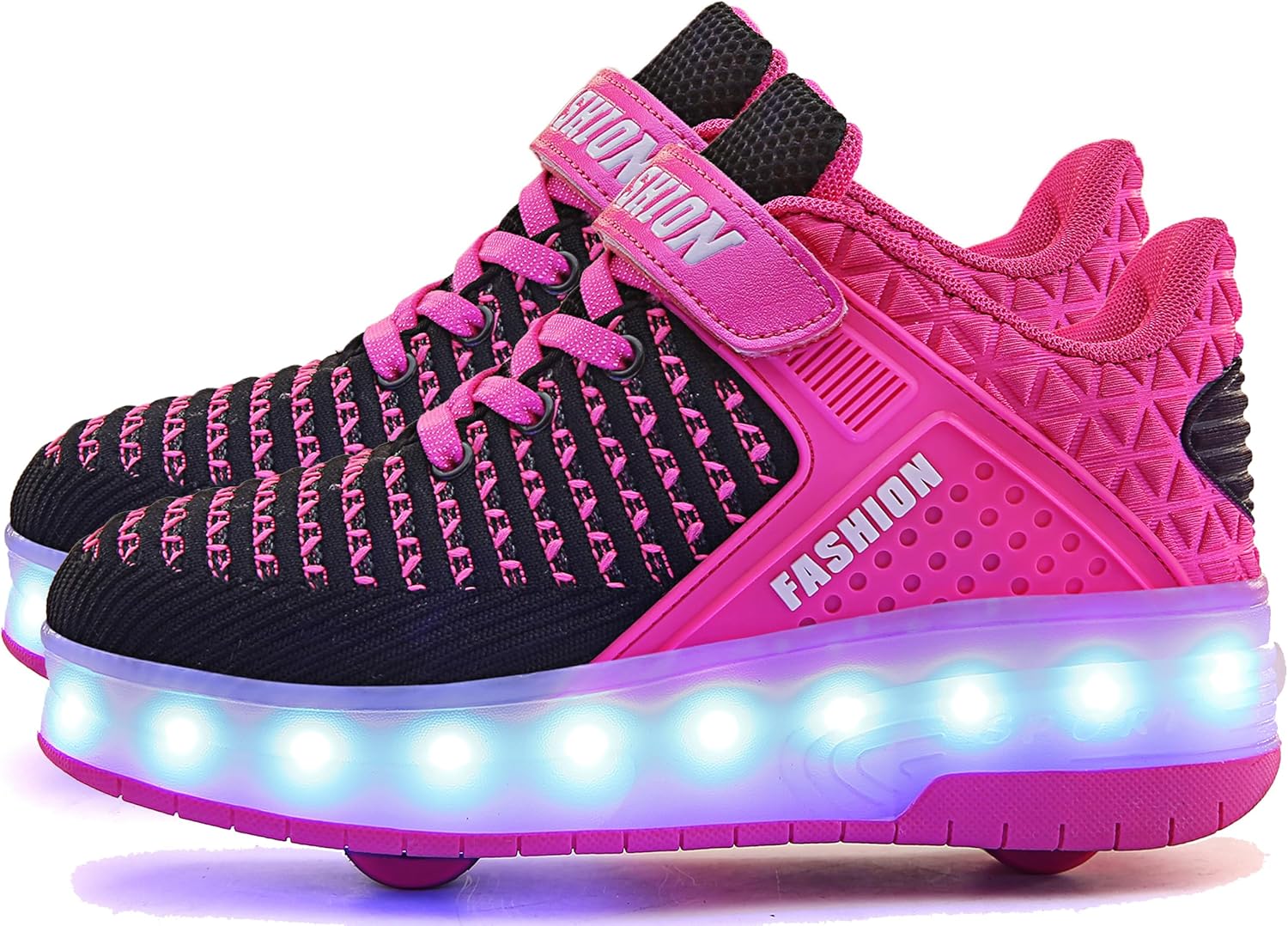 Aikuass USB Chargable LED Light Up Roller Shoes for Kids