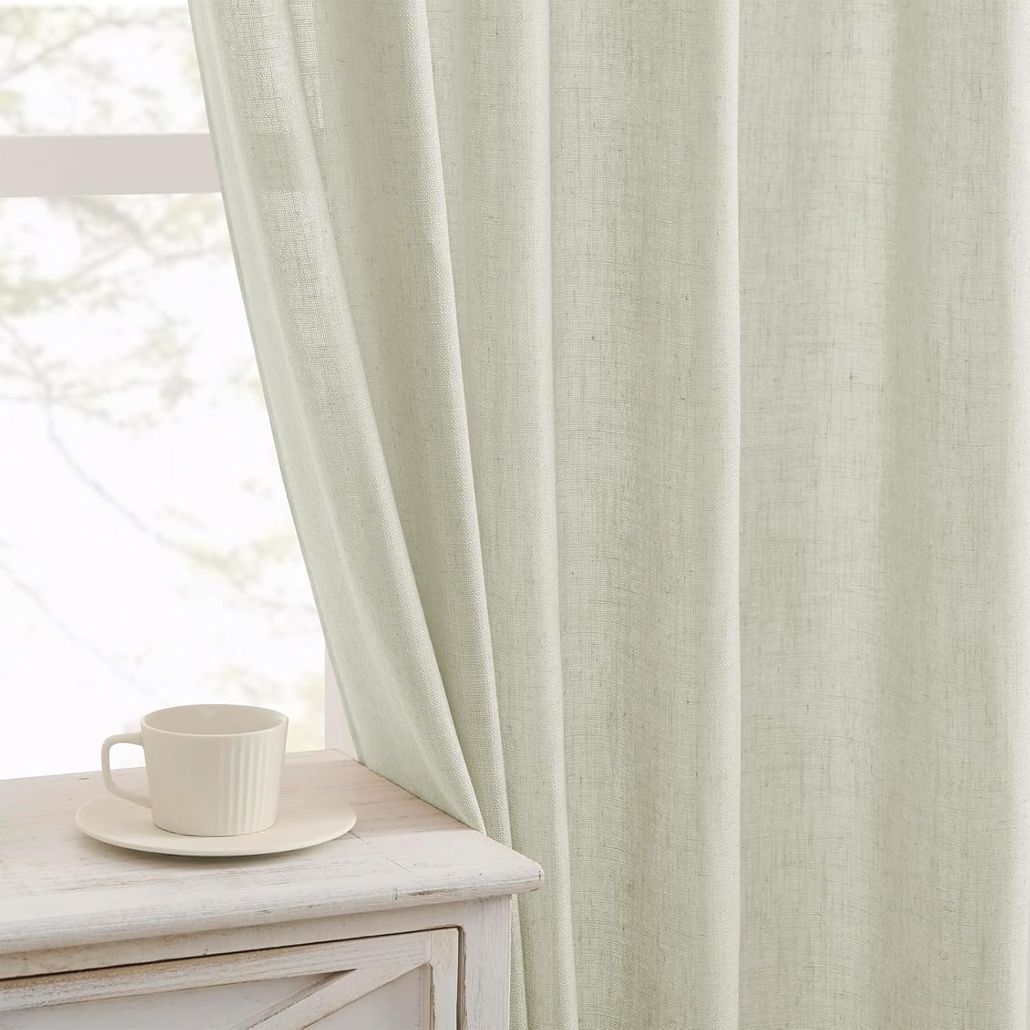 Joydeco Linen Curtains 72 Inch Length for Elegant Living Spaces