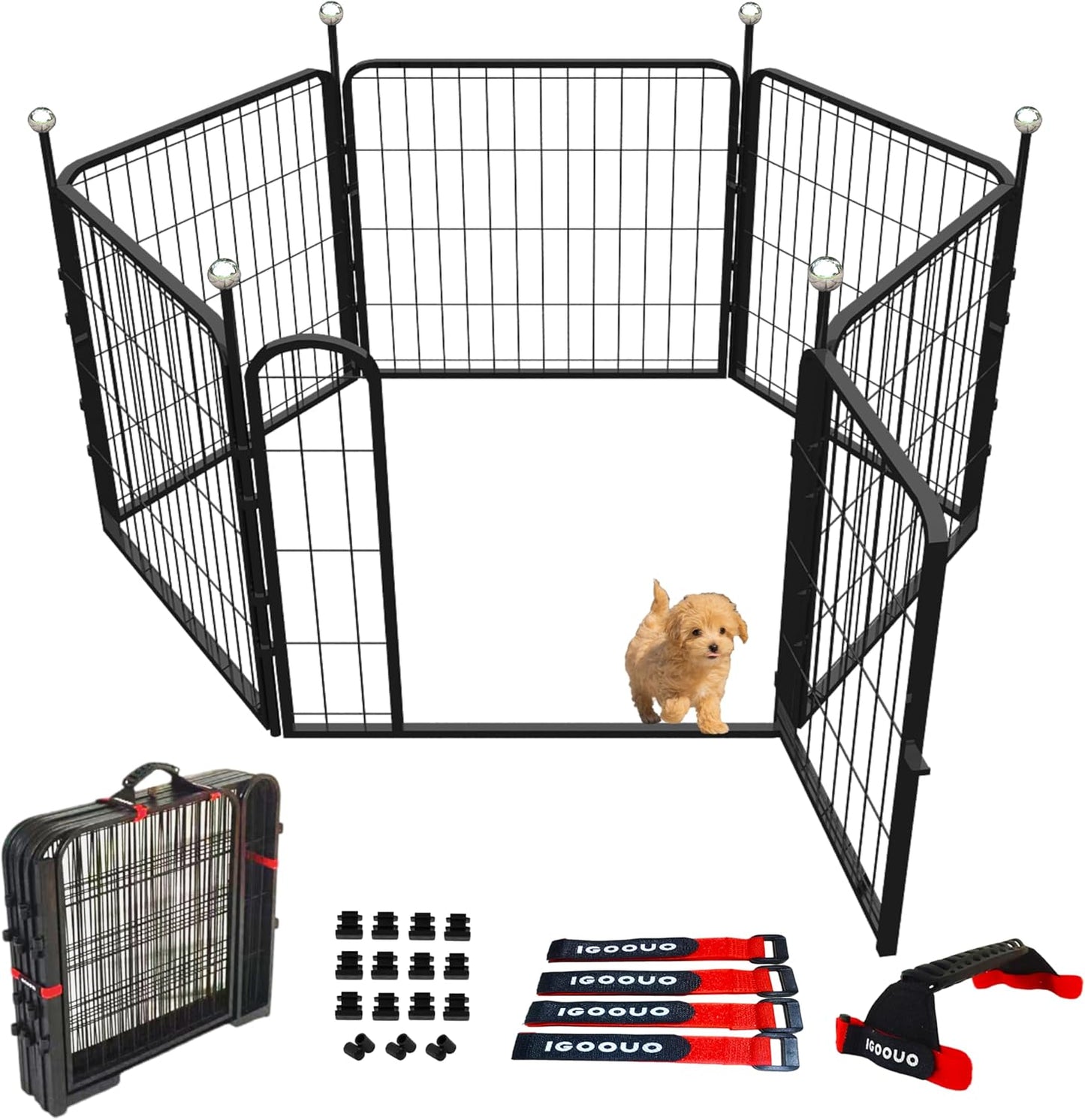 Portable Dog Playpen for Indoor and Outdoor Use - 24in Panels