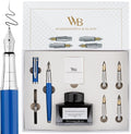 Blue Chrome Fountain Pen Gift Set - All-Inclusive Writing