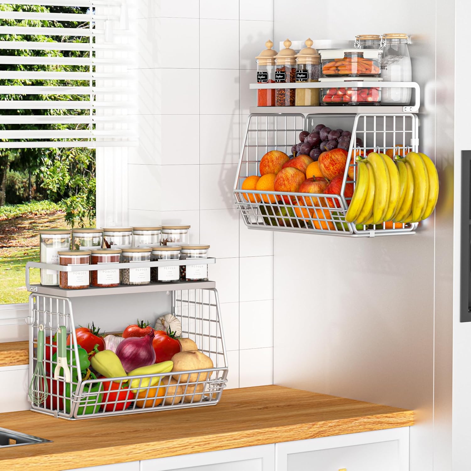 Magnetic Shelf for Fridge - Versatile Kitchen Organizer Basket