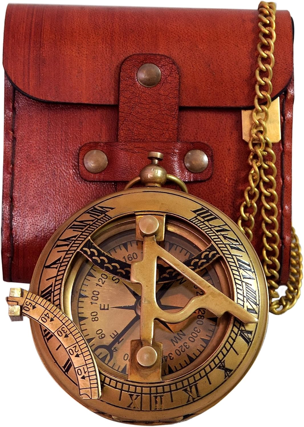 Vintage Brass Sundial Compass - Nautical Gift for Him